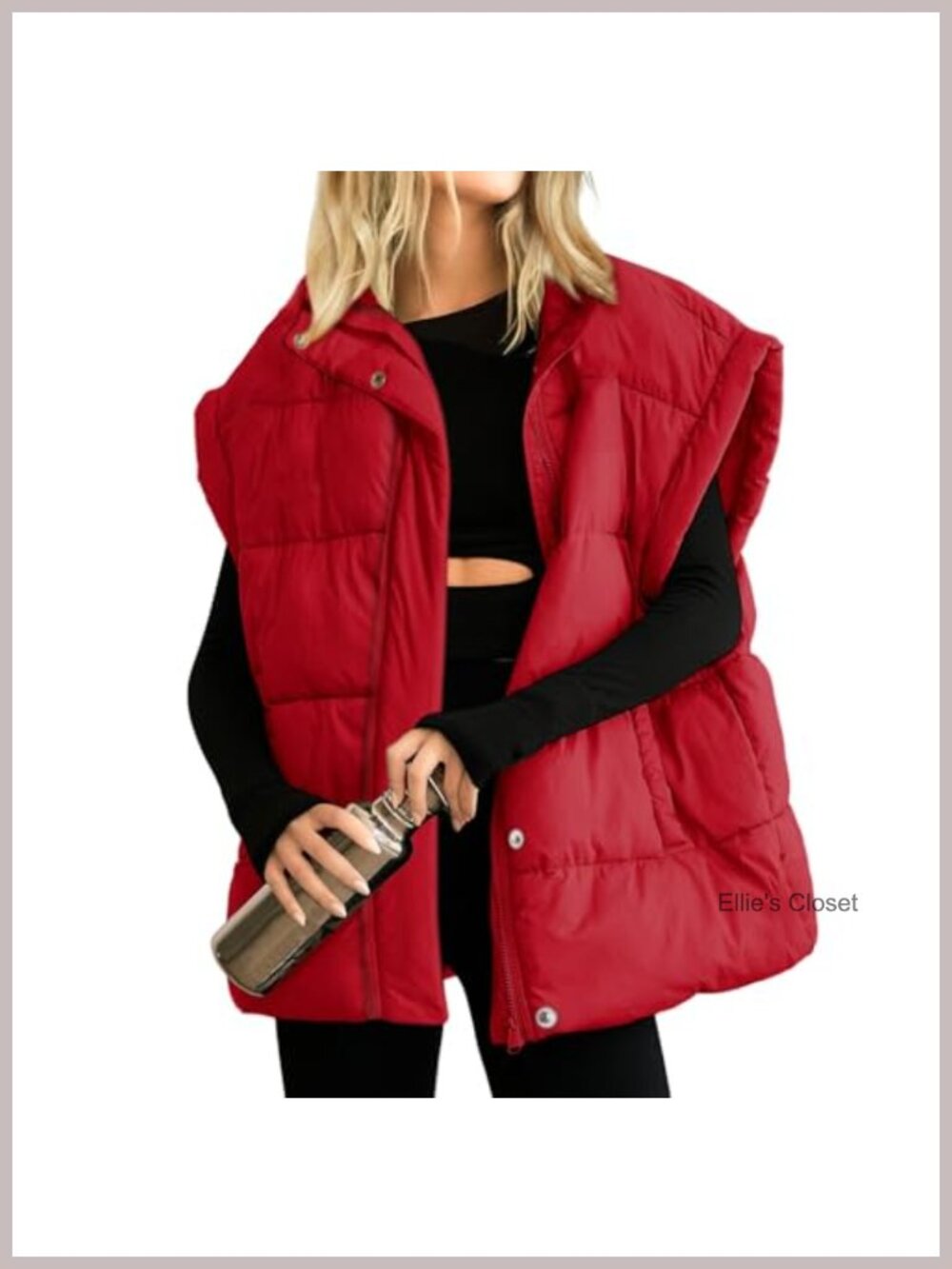 Women's Puffer Vest Stand Collar Zip Up Lightweight Winter Warm Padded Jacket